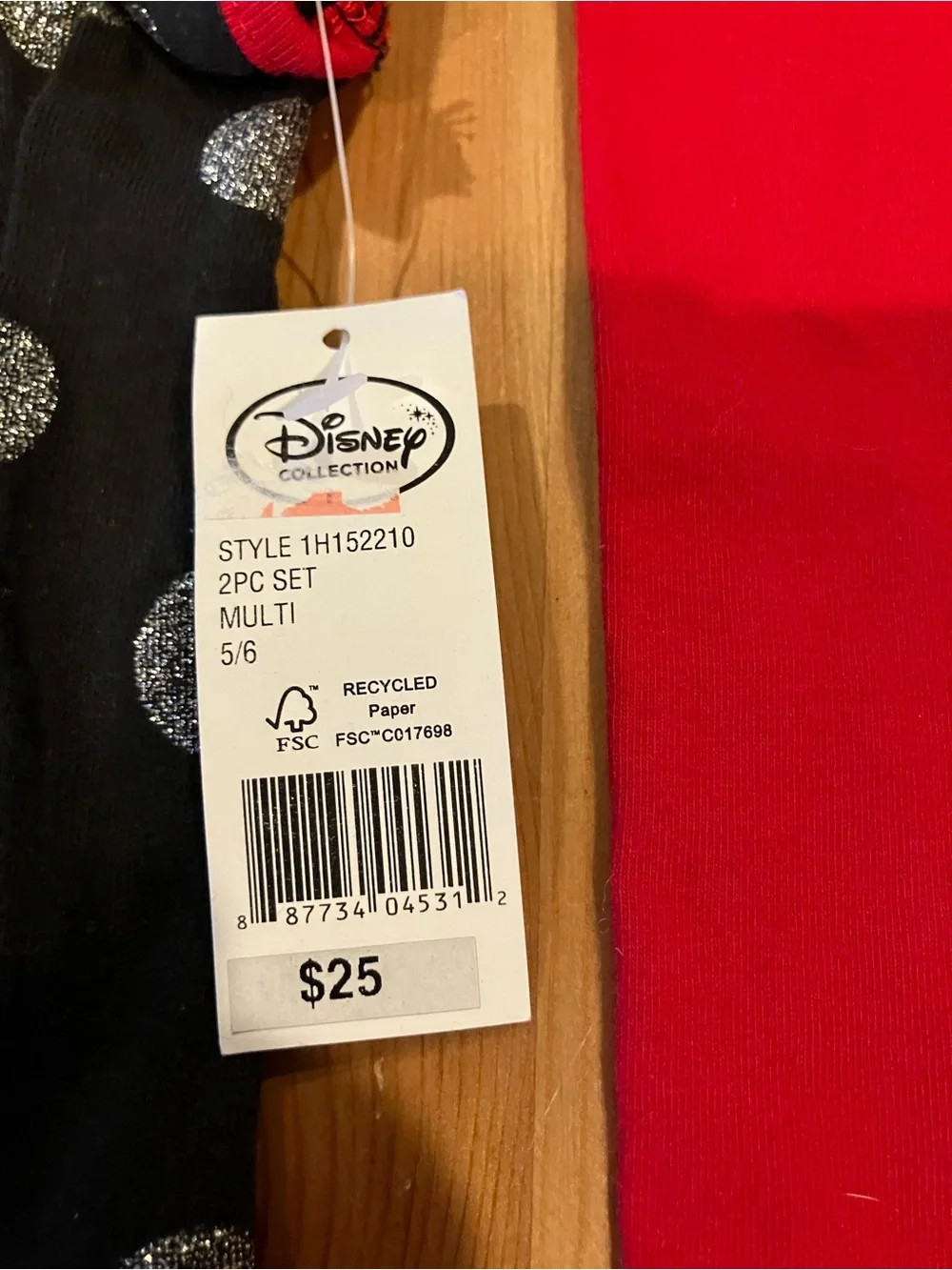 NEW Minnie Mouse Black & Red Girls Two-Piece Outfit